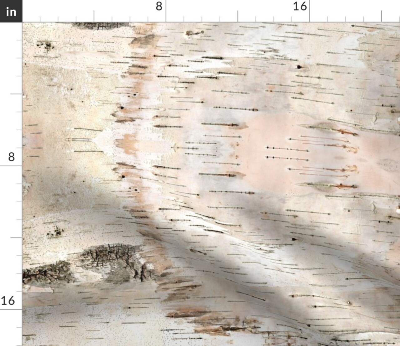 Small White Birch Pale Nature Bark Tree Woodland Custom Printed Fabric by Spoonflower Various Fabrics by the Yard or Fat Quarter